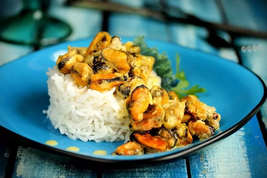 Мидии в сливочном соусе